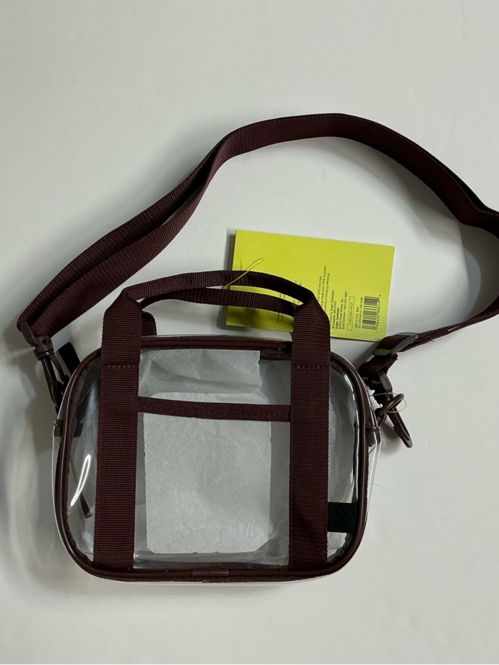 All In Motion Clear Stadium Waist/Crossbody Bag with Brown Trim